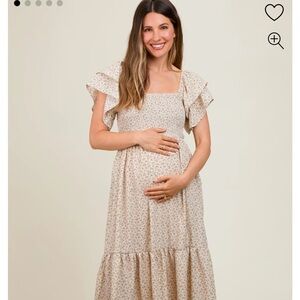 Pinkblush Cream Floral Midi Dress